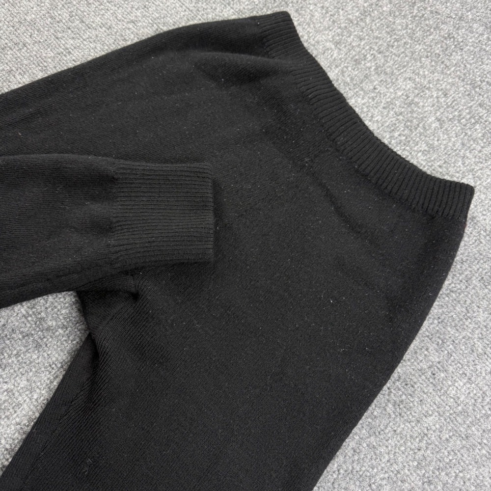 Unbranded Wool Knit Leggings 105cm Black High Waist Ribbed Cuff Women